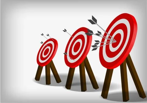 Vector : Archery target and arrows on gray background Stock Illustration