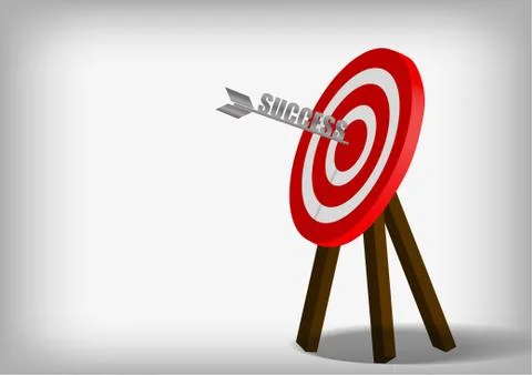 Vector : Archery target and arrows on gray background Stock Illustration