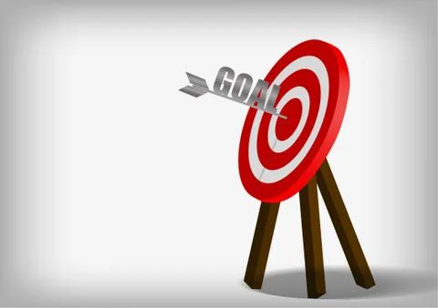 Vector : Archery target and arrows on gray background Stock Illustration