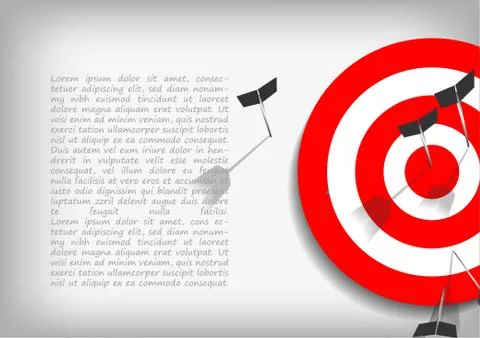 Vector : Archery target and arrows on gray background Stock Illustration