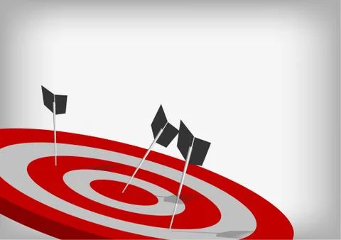 Vector : Archery target and arrows on gray background Stock Illustration