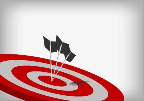 Vector : Archery target and arrows on gray background Stock Illustration
