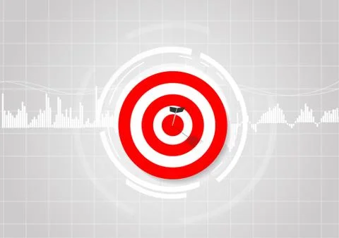 Vector : Archery target and arrows on business background Stock Illustration