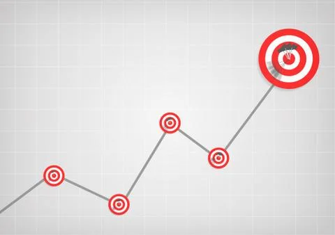 Vector : Archery target and arrows on business background Stock Illustration