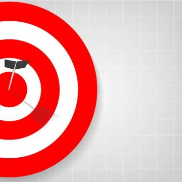 Vector : Archery target with arrows on gray background Stock Illustration