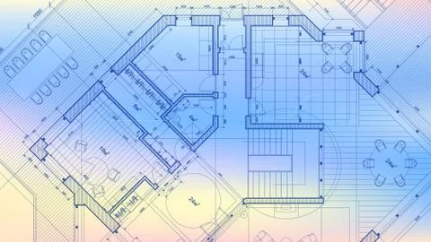 Vector architectural plan - abstract architectural blueprint Ilustración de archivo