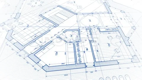 Vector architectural plan - abstract architectural blueprint Stock Illustration