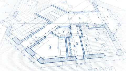 Vector architectural plan - abstract architectural blueprint Stock Illustration