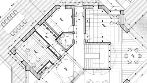 Vector architectural plan - abstract architectural blueprint Stock Illustration