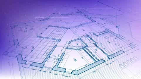 Vector architectural plan - abstract architectural blueprint Stock Illustration