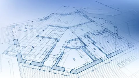 Vector architectural plan - abstract architectural blueprint Ilustración de archivo