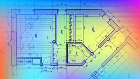 Vector architectural plan - abstract architectural blueprint Ilustración de archivo