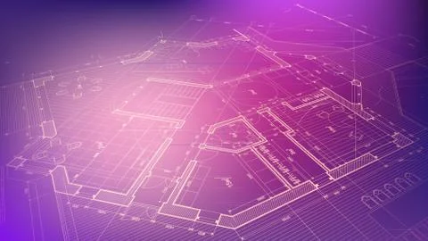 Vector architectural plan blueprint Ilustración de archivo