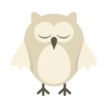 Vector arctic owl in flat style Stock Illustration