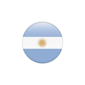 Vector - Argentina Flag Glossy Button Stock Illustration