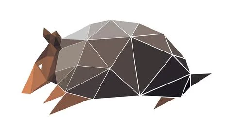 Vector armadilo in low poly style Stock Illustration
