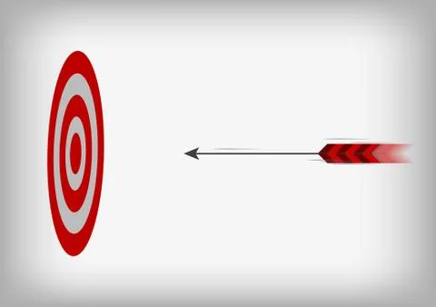 Vector : Arrow and archery target on gray background Stock Illustration
