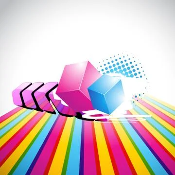 Vector arrow and cube background Stock Illustration