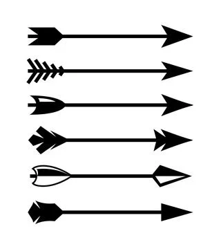 Vector arrow archer warrior weapon target indian feather hunt longbow symbol Stock Illustration