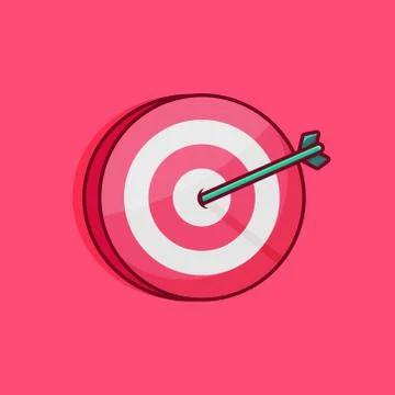 Vector arrow in cartoon style - concept target illustration Stock Illustration