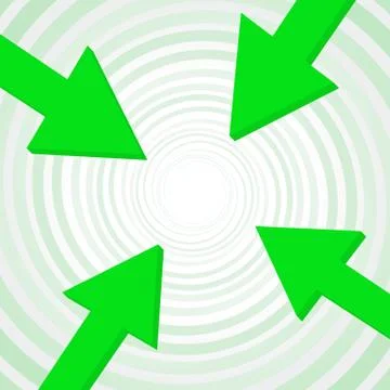 Vector arrow to center Illustrazione stock