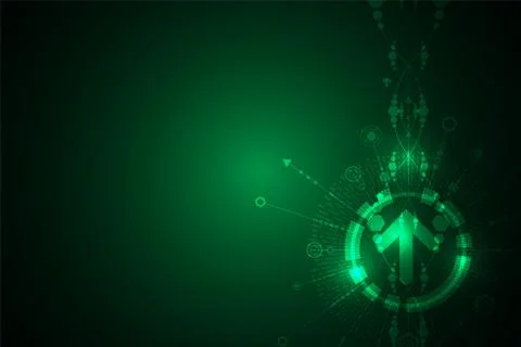 Vector in arrow concept on a green background. Stock Illustration