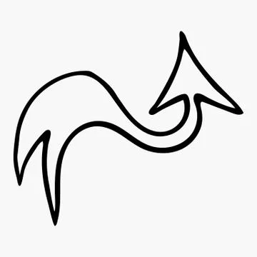 Vector arrow drawn by hand Illustrazione stock