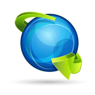 Vector arrow with earth Illustrazione stock