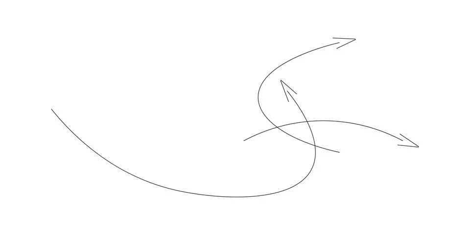Vector arrow , hand draw sketch, isolated on white Stock Illustration