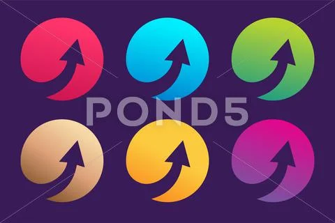 Vector arrow icon logo template Stock Illustration
