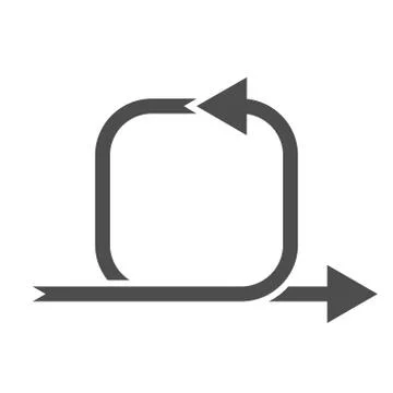 Vector arrow icon, movement along the perimeter of the square. Simple stock d Stock Illustration