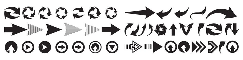 Vector arrow icon set. Mega collection set of simple and different arrow il.. Stock Illustration