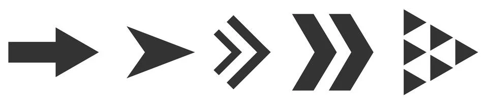 Vector arrow icon set for mobile applications and website Stock Illustration