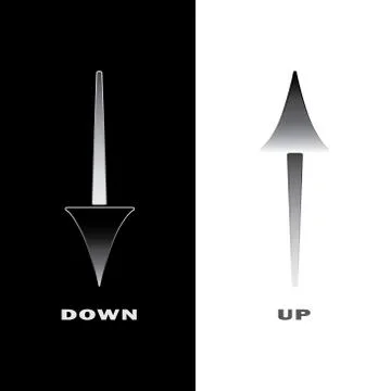 Vector arrow icons up and down Illustrazione stock