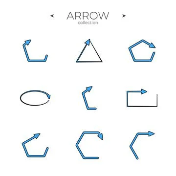 Vector Arrow Icons. Arrows vector collection. Abstract minimalistic patterns Stock Illustration