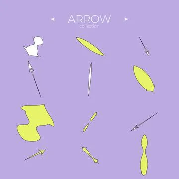 Vector Arrow Icons. Arrows vector collection. Direction arrows. Curly and wave Stock Illustration