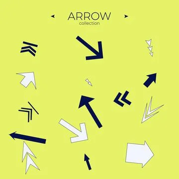 Vector Arrow Icons. Colorful comic arrow. With elegant style. Symbol set. Vector Illustrazione stock