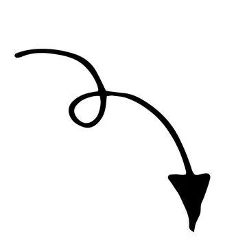 Vector arrow. An isolated element drawn by hand in the doodle style with a Stock Illustration