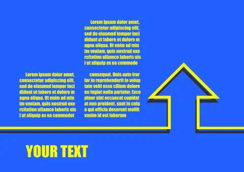 Vector : Arrow line with blue background and space for text Stock Illustration