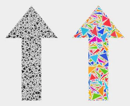 Vector Arrow Up Mosaic Icon of Triangle Elements イラスト素材