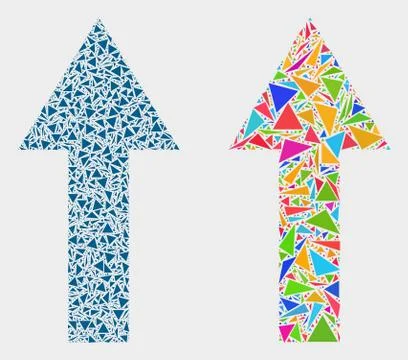 Vector Arrow Up Mosaic Icon of Triangle Elements Stock Illustration