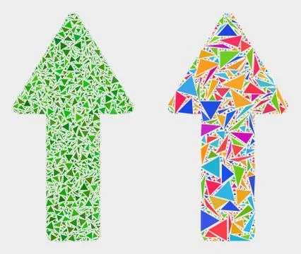 Vector Arrow Up Mosaic Icon of Triangle Elements 스톡 일러스트