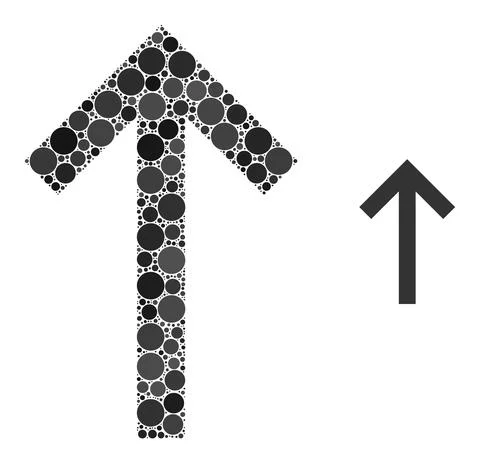 Vector Up Arrow Mosaic of Small Circles Ilustración de archivo