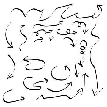 Vector arrow set hand draw. Infographic elements isolated on background Stock Illustration