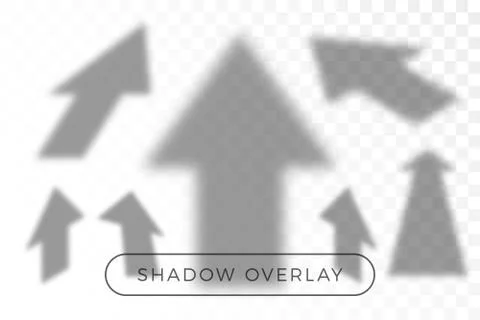 Vector arrow set shadow overlay. Many arrows in different perspective and sha Illustrazione stock