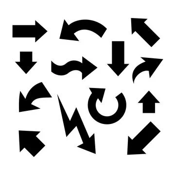 Vector Arrow Set for web and doodle. vector illustration. 스톡 일러스트