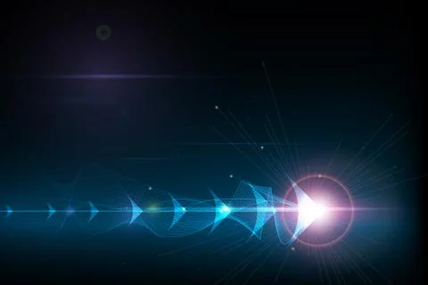 Vector arrow symbol forward, smooth lines blue background Stock Illustration