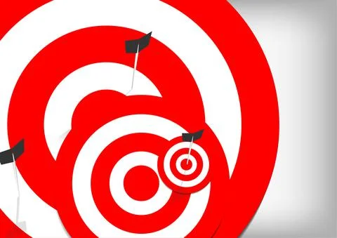 Vector : Arrows and archery targets on gray background Stock Illustration