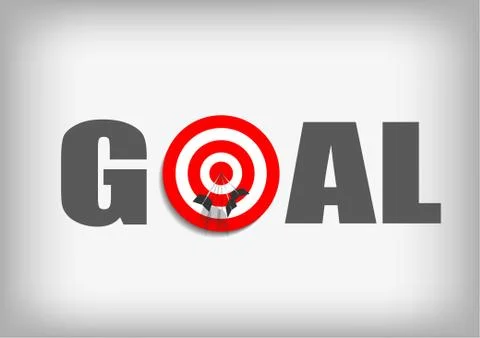 Vector : Arrows on archery goal target Illustrazione stock