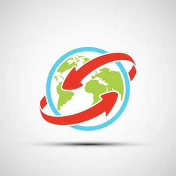 Vector arrows around planet earth イラスト素材